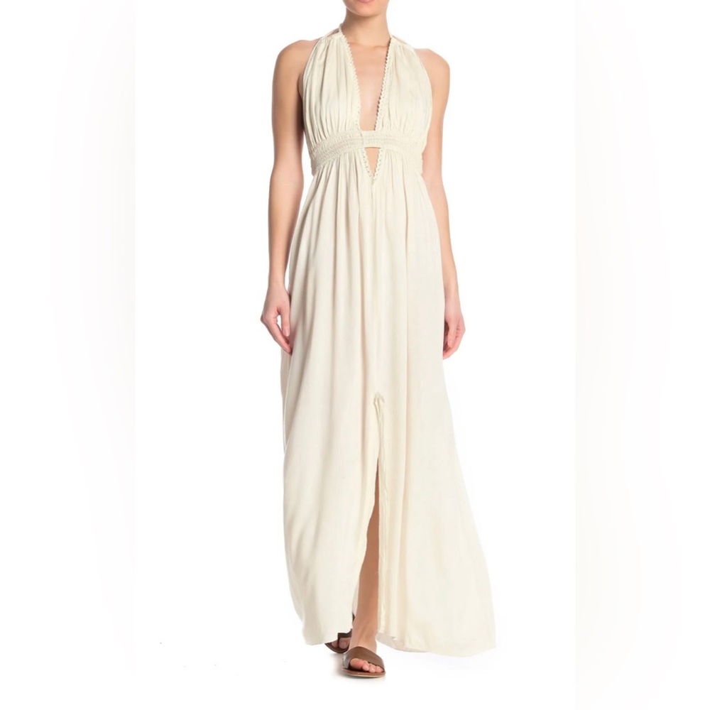 NWT Boho Me Washed Halter Sleeveless Maxi dress Ivory Size Medium